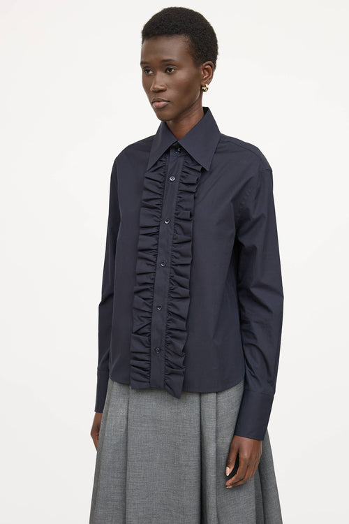 Saint Laurent Ruffle Button Up Shirt