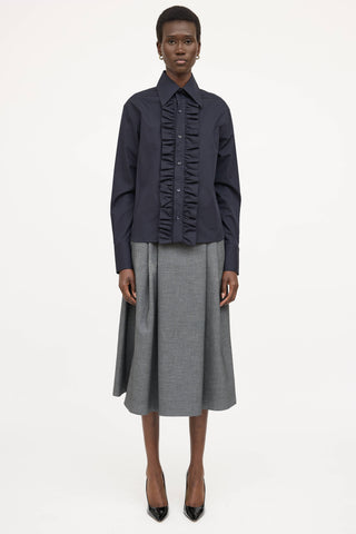 Saint Laurent Ruffle Button Up Shirt