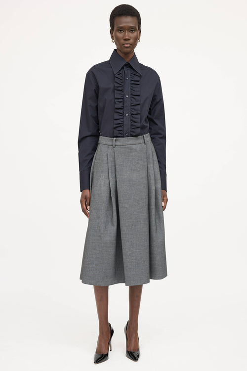 Saint Laurent Ruffle Button Up Shirt