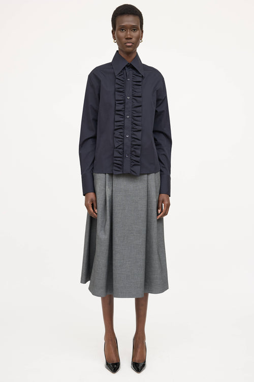 Saint Laurent Ruffle Button Up Shirt