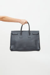 Saint Laurent Navy Sac De Jour Large Leather Bag
