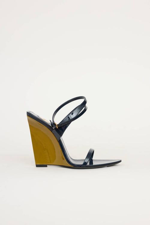 Saint Laurent Patent Salome Wedge