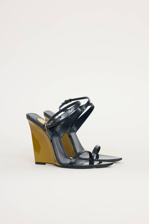 Saint Laurent Patent Salome Wedge