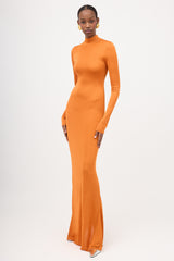 Saint Laurent Jersey Long Sleeve Maxi Dress