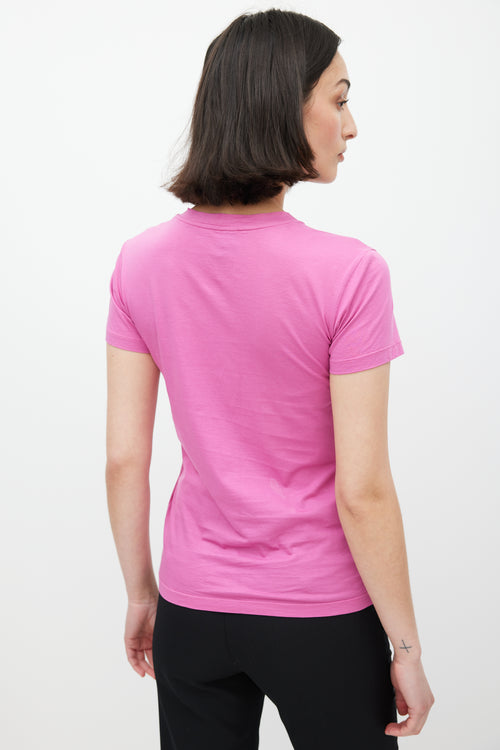 Saint Laurent Pink & Black Logo T-Shirt
