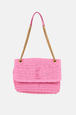 Saint Laurent Medium Raffia Niki Bag