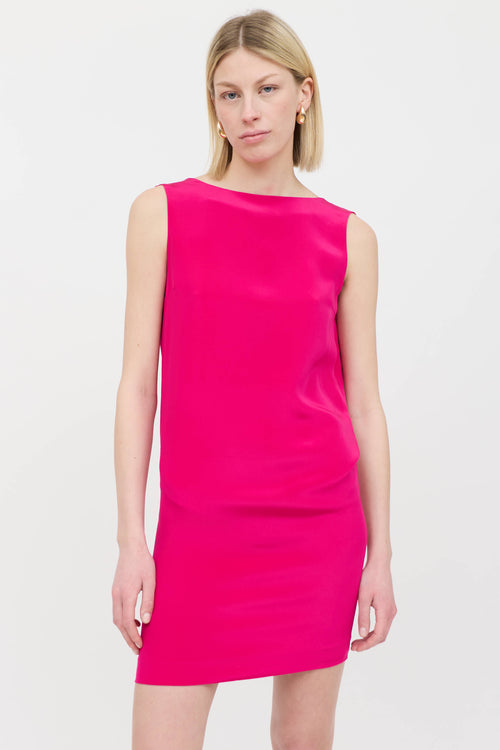 Saint Laurent Silk Pleated Dress