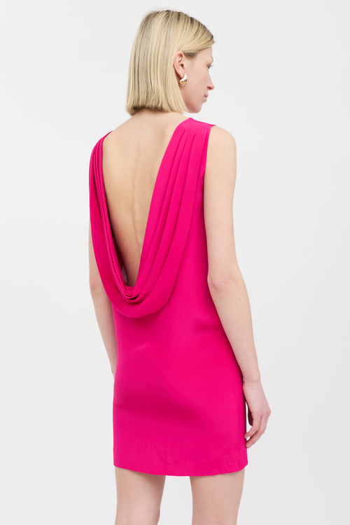 Saint Laurent Silk Pleated Dress