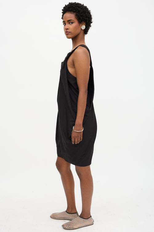 Saint Laurent Poplin Draped Dress