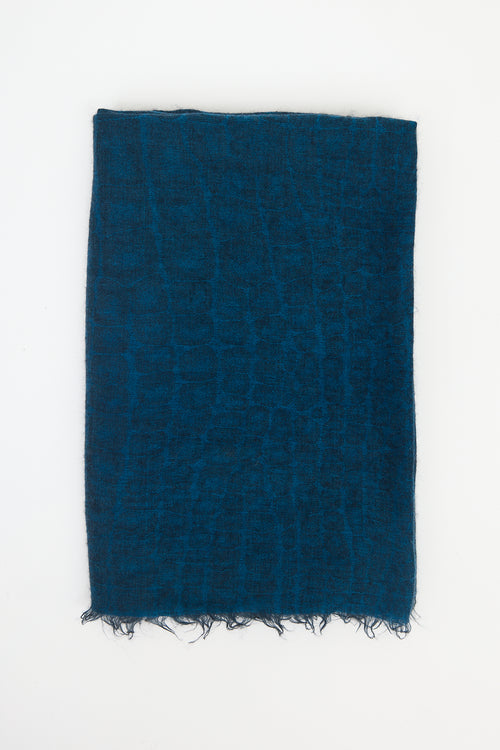 Saint Laurent Patterned Fringe Scarf