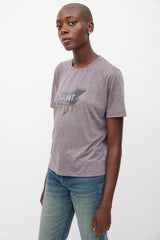 Saint Laurent Purple & Multicolour Logo Print T-Shirt