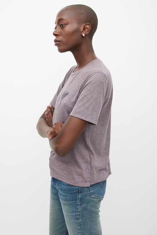 Saint Laurent Purple & Multicolour Logo Print T-Shirt