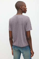Saint Laurent Purple & Multicolour Logo Print T-Shirt