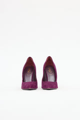 Saint Laurent Suede Rhinestone Pump