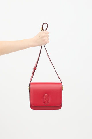 Saint Laurent Red Leather Le 61 Small Saddle Bag