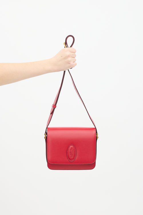 Saint Laurent Red Leather Le 61 Small Saddle Bag