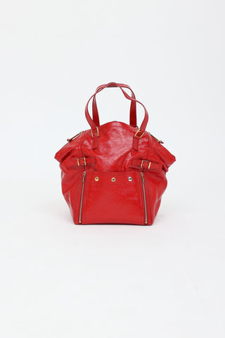 Saint Laurent Patent Downtown Tote Bag