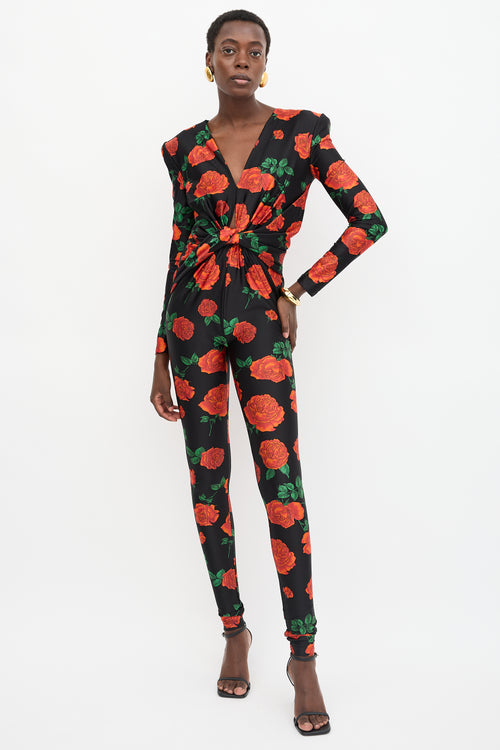 Saint Laurent Spring 2022 Floral Twist Jumpsuit