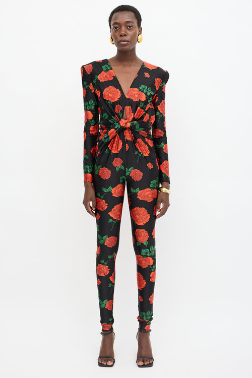 Saint Laurent Spring 2022 Floral Twist Jumpsuit