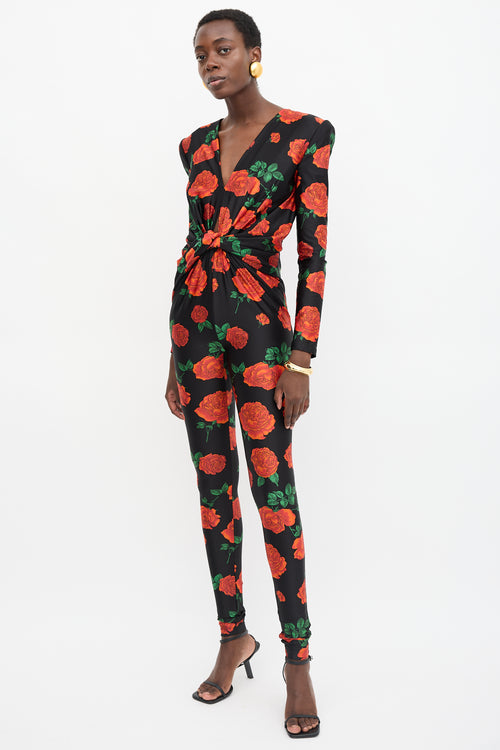 Saint Laurent Spring 2022 Floral Twist Jumpsuit