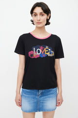 Saint Laurent SS 2017 Black Love Ringer T-Shirt