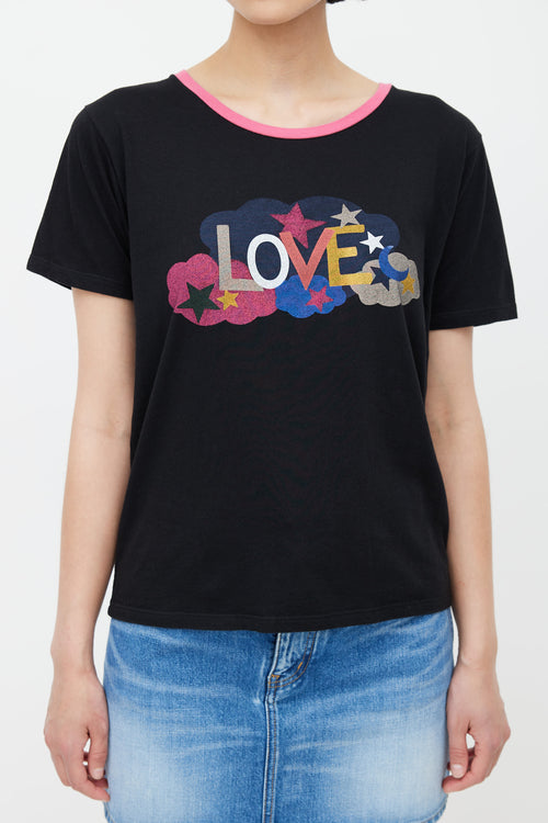 Saint Laurent SS 2017 Black Love Ringer T-Shirt