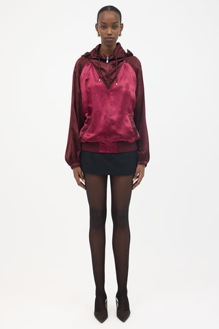 Saint Laurent Satin Funnel Neck Jacket