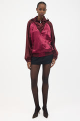 Saint Laurent Satin Funnel Neck Jacket