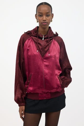 Saint Laurent Satin Funnel Neck Jacket