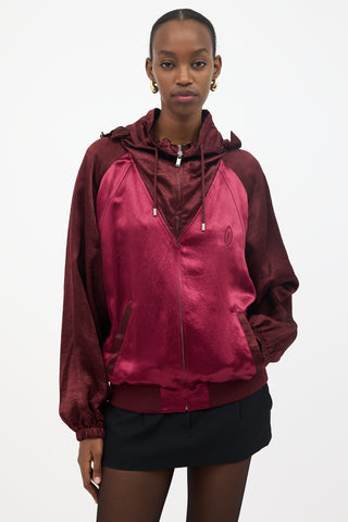 Saint Laurent Satin Funnel Neck Jacket