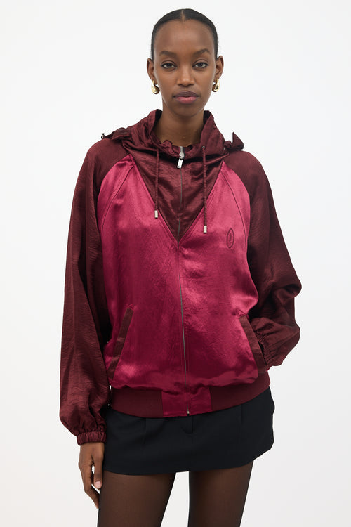 Saint Laurent Satin Funnel Neck Jacket