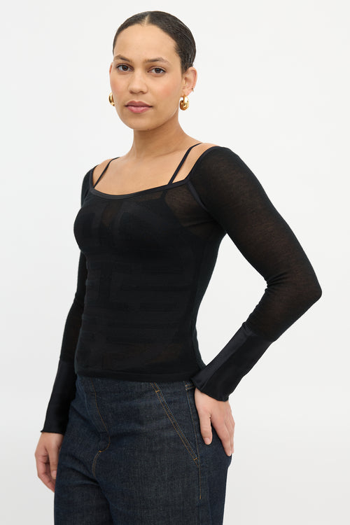 Saint Laurent Silk Knit Symbol Top