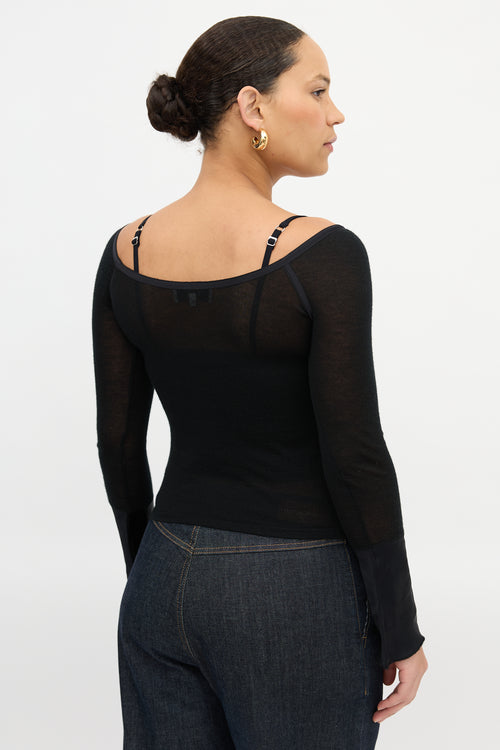 Saint Laurent Silk Knit Symbol Top