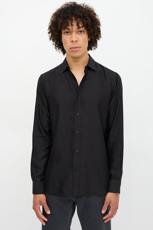Saint Laurent Silk Polka Dot Shirt