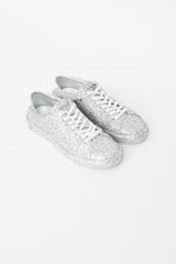 Saint Laurent Silver Andy Glitter Sneaker