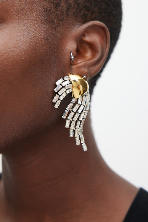 Saint Laurent Silver & Gold Jewel Swirl Earrings