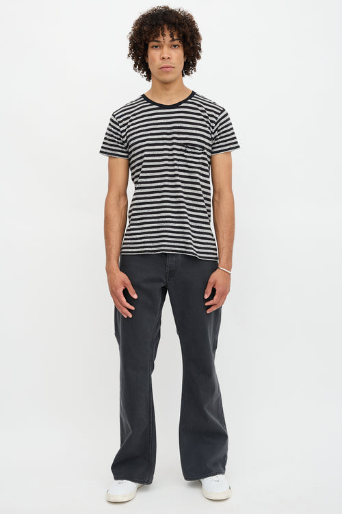 Saint Laurent Stripe Pocket T-Shirt