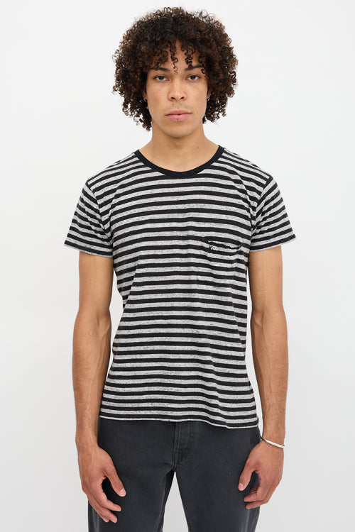 Saint Laurent Stripe Pocket T-Shirt