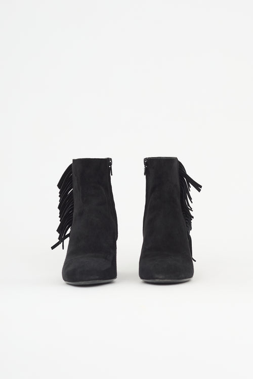 Saint Laurent Suede Babies 70 Fringe Boot