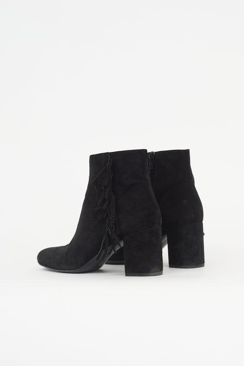 Saint Laurent Suede Babies 70 Fringe Boot