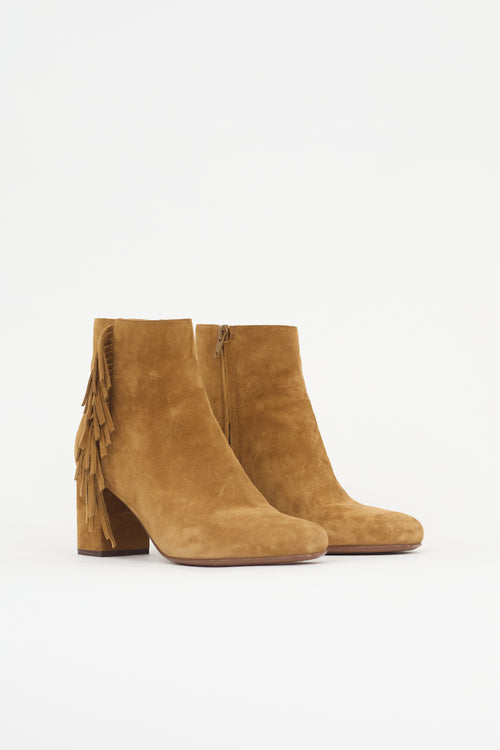 Saint Laurent Suede Babies Tassel Boot