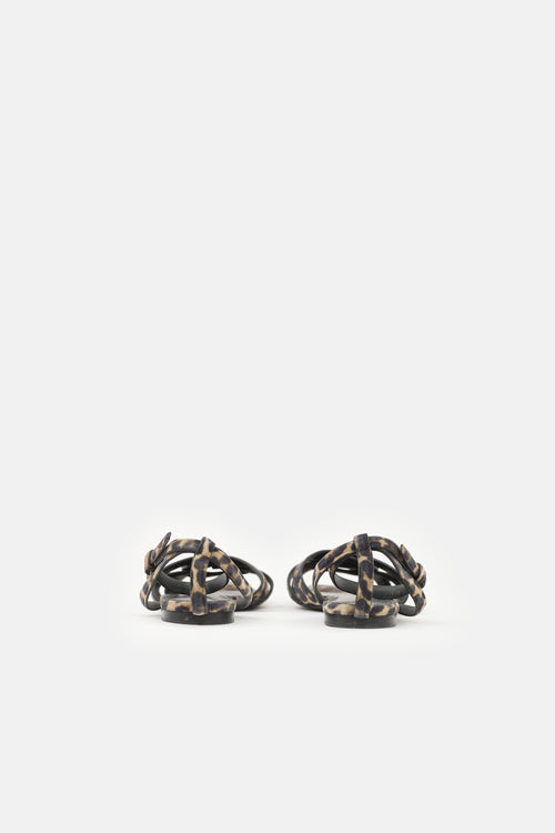 Saint Laurent Suede Printed Tribute Sandal
