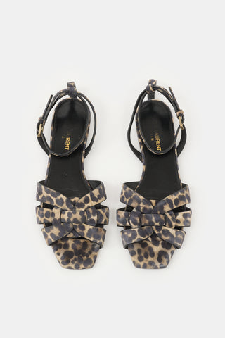 Saint Laurent Suede Printed Tribute Sandal