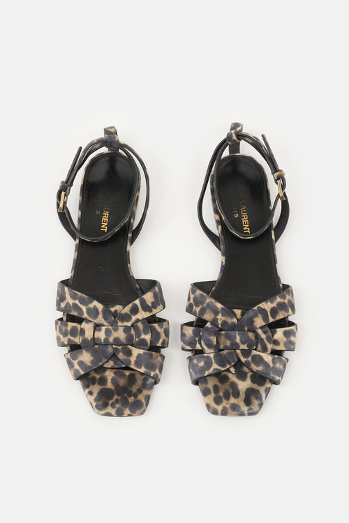 Saint Laurent Suede Printed Tribute Sandal