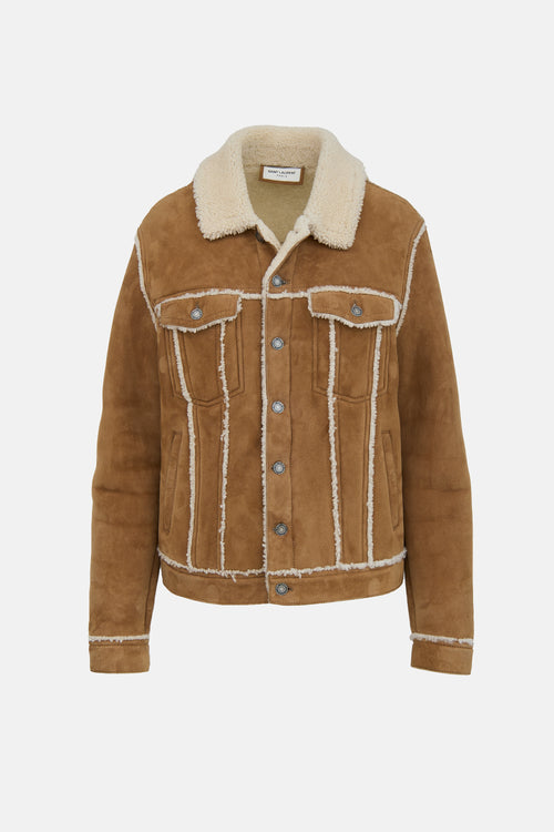 Saint Laurent Suede & Shearling Jacket