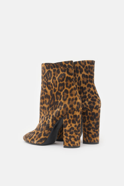 Saint Laurent Printed Suede Lou Ankle Boot