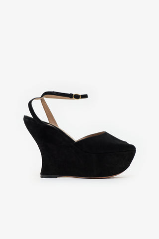 Saint Laurent Suede Wedge Sandal