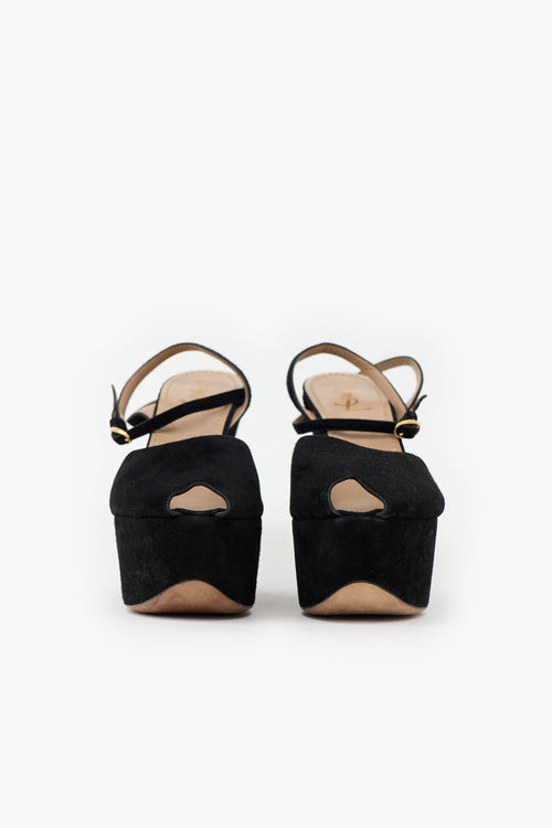 Saint Laurent Suede Wedge Sandal
