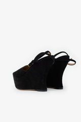 Saint Laurent Suede Wedge Sandal