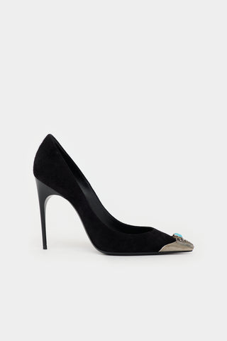 Saint Laurent Suede Zoe Western Pump